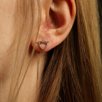 Kördüğüm Sallantılı Altın Küpe Kördüğüm Sallantılı Altın Küpe