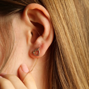 Kördüğüm Sallantılı Altın Küpe