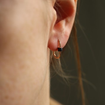 Onix Taşlı Dikdörtgen Altın Küpe Onix Taşlı Dikdörtgen Altın Küpe