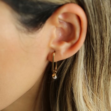 Doğal İncili Ataç Altın Küpe