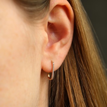 Suyolu Dikdörtgen Altın Küpe Suyolu Dikdörtgen Altın Küpe