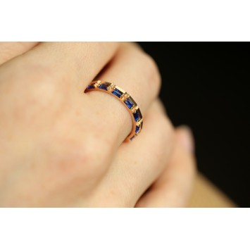 Yarım Tur Baget Taşlı Yüzük