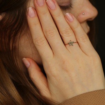 Yıldız Çiçeği Altın Yüzük