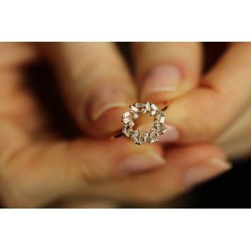 Asimetrik Baget Taşlı Yüzük