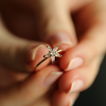 Minimal Yıldız Altın Yüzük