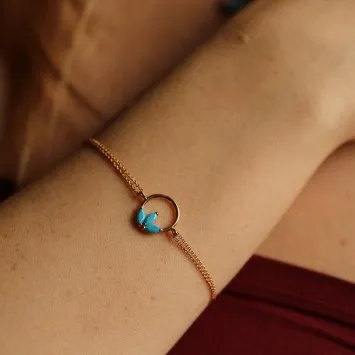 Firuze Taşlı Lotus Bileklik